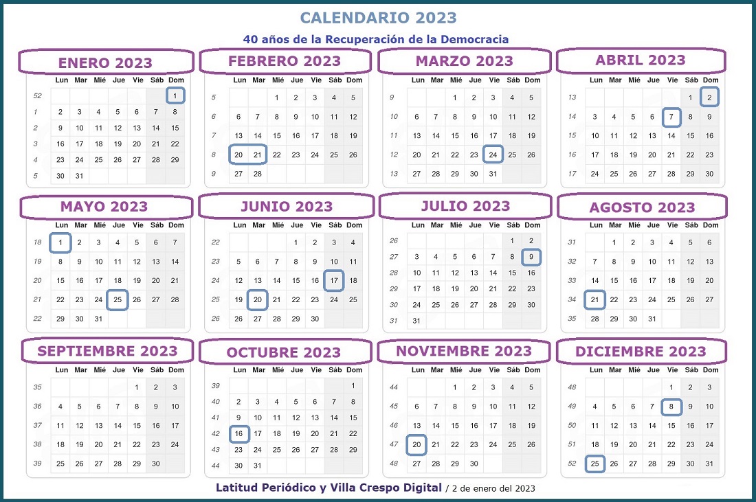 CALENDARIO 2023